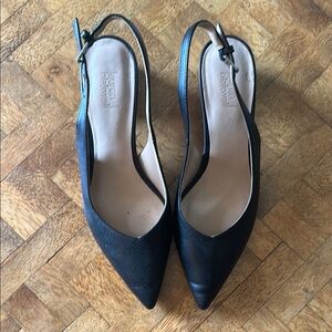 Lauren Blackwell Black Slingback Heels